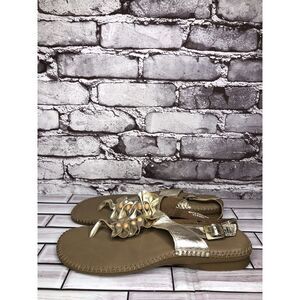 Soul of Africa Brown Leather Flower Ruffle Slingback Sandals Women’s 11M US/42EU